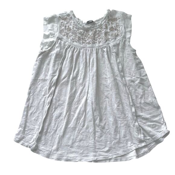 Lucky Brand Cream Embroidered Sleeveless Top - Small - Picture 1 of 4